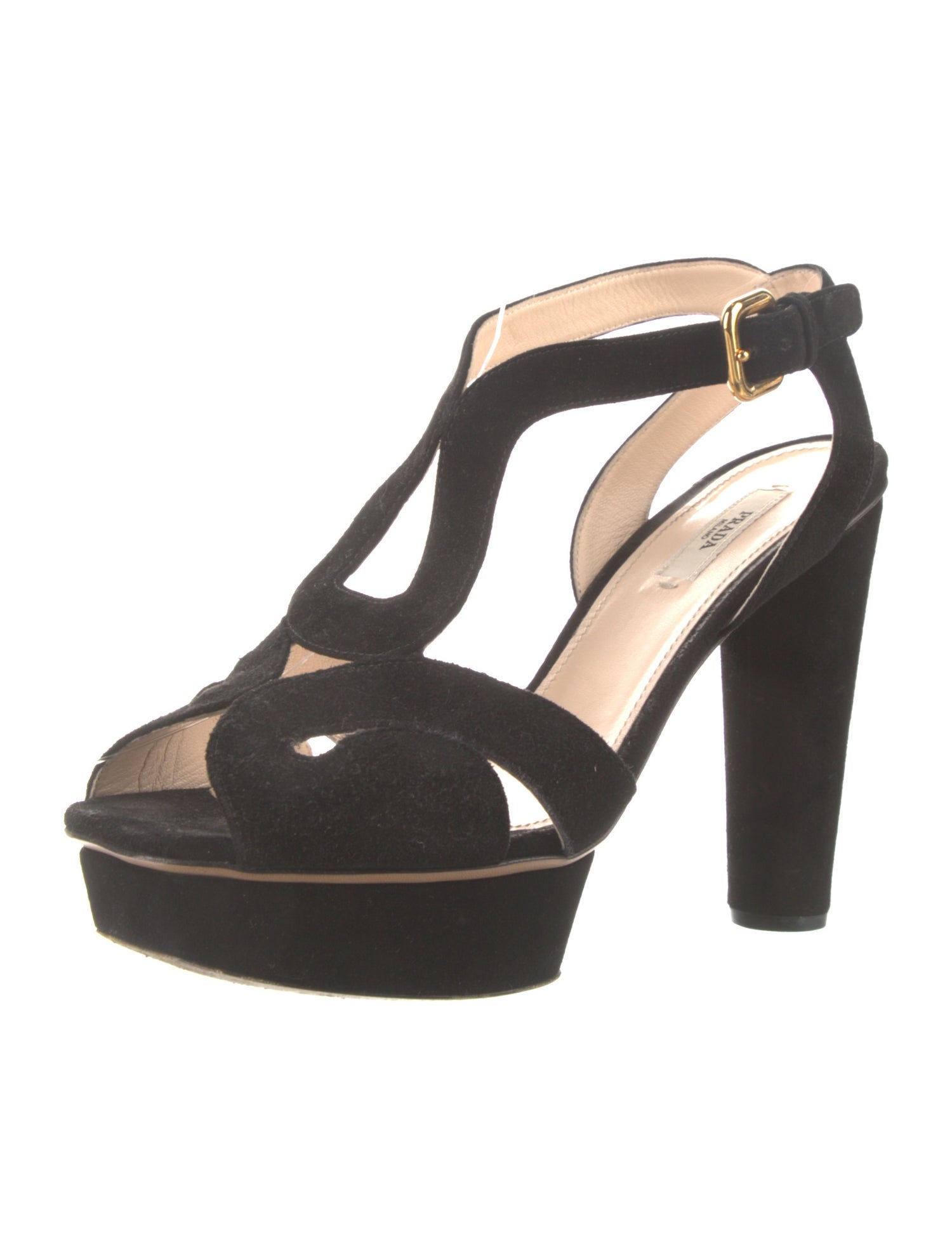 Prada Suede T-Strap Pumps